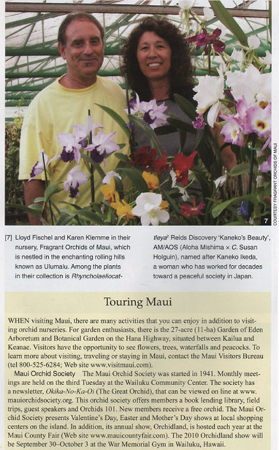 Orchid Magazine Lloyd and Karen